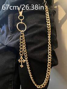 1pc Cross Shaped Pants Chain, Vintage Punk Metal Pants Chain, Suitable For Men And Women, Daily Wear, Performances, Parties, Festivals - 褲鏈 - 查看 9