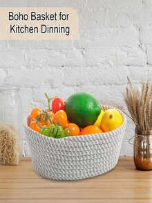 Small Storage Cotton Rope Woven Basket Gift Closet Storage Basket Gift Basket For Easter Decoration Storage Box Suitable For Living Room And Bedroom