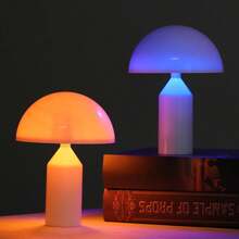 1PC Touch Sensor Mushroom Small Table Lamp, Colorful Gradient Light/Warm White Light Mushroom Lamp, Battery Operated Desktop Decoration Night Lamp For Room, Bedroom, Living Room, Party Decoration