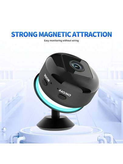 1pc Wireless Indoor Intelligent Mini Camera, 1080P Full HD, Support Wi Fi, Application Control, Voice Intercom, Motion Detection, USB Charging, Rechargeable Lithium Battery, Portable Installation, To Protect Family Safety. view 2