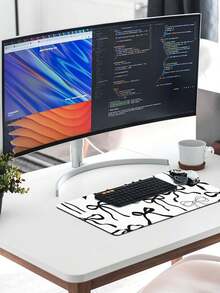 Black Bow Mouse Pad, Large Black Bow Desk Mat, XL Anime Gaming Keyboard Mat, Non-Slip Rubber Base, Big Extended Desk Protector For Home Office 11.81x27.56in