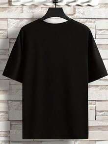 Camiseta de Verano de Manga Corta Impresa Mi Esposa Mi Cardio Marca de Moda Americana Impresión Camisetas de Moda Casual de Cuello Redondo para Hombres Jóvenes Camisetas Deportivas al Aire Libre para Hombres - Negro - Ver 2