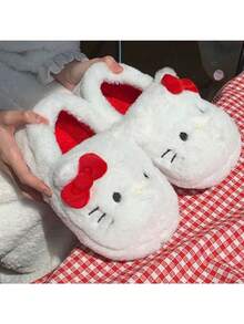 Sanrio نعال قطنية مبطنة بالكامل بشكل كيوت لشخصية هالو كيتي من سانريو، مناسبة للنساء في فصل الخريف والشتاء للاستخدام الخارجي والداخلي، مانعة للانزلاق، أحذية منزلية دافئة، إكسسوار ضروري لكل امرأة، (قد يتم شحن أنماط عشوائية)، ضروريات العطلات، الخريف، ، عيد الميلاد، الكرنفال، اليوم الوطني، الخريف، عيد الاستقلال