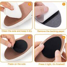 Pattini antiscivolo, Grip per scarpe sulla suola, Protettore per suola in silicone autoadesivo (Nero)