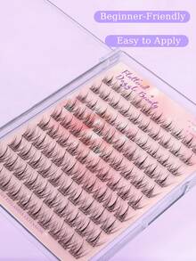 100 racimos de pestañas postizas individuales DIY, 3 longitudes mixtas de 1,1-1,3 mm, ultra delgadas de 0,07 mm, suaves y ligeras, fáciles de aplicar para principiantes, maquillaje de ojos diario natural