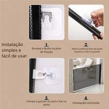 Tutores de pets, não percam! Portão telescópico para pets, separador anti-pulo de confiança total, funciona para gatos e cães. - Preto - Visão 2