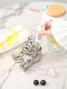 1 Peça Suporte para Escova de Dentes e Organizador de Maquiagem em Formato de Urso Cerâmico, Acessório de Banheiro Útil