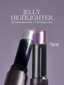 JOOCYEE Jelly Highlighter Stick, Weightless Feel On Skin, Long-Wearing - Jelly Highlighter Glitter Stick H06 Iridized Violet - View 11