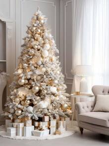 1 Piece/15/30/35/48 Inch Christmas Tree Skirt - Extra Large And Thick High-End Soft Classic Fluffy Artificial Fur Tree Skirt, White Plush Skirt, Christmas Tree Carpet, Suitable For Indoor Christmas Parties, Christmas Tree Decoration, Christmas Decoration [White]