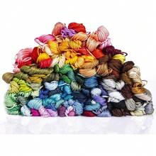 PUBAMALL 146 Piezas Bordado de hilo, hilos de punto de cruz, hilo de pulseras de la , color del iris (124 colores)