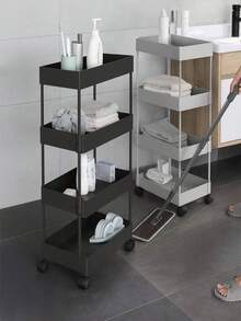 Carrito Organizador Estilo Minimalista  4 Niveles con Gran Capacidad - Negro - Ver 5