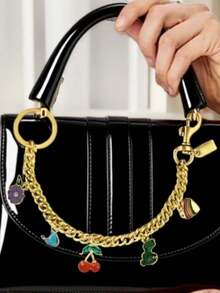 Cute Cherry Bag Charms, Gold Wallet Chain Keychains Bag Charms For Handbag, Purse Crossbody Bag Decor For Women - Gold - View 4