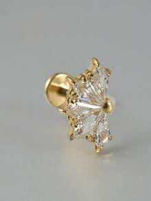 1PC G23 Solid Titanium Cz Flower Cartilage Earrings Stud 16G Internal Threaded Marquise Zirconia Helix Ear Tragus Piercing Body Jewelry