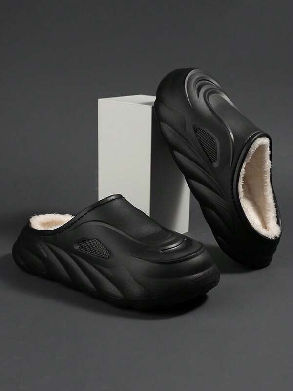 زوج من الأحذية الداخلية السميكة والدافئة للأطفال، أحذية كاجوال شتوية جديدة للبنات، خفيفة الوزن ومريحة للارتداء في المنزل، عصرية وشاملة للأطفال الصغار والكبار