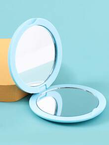 1件装翻盖小圆镜折叠便携双面镜迷你化妆镜老式随身梳妆镜迷你镜子
