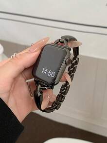 1条女士时尚魅力金属表带手链，兼容表带40mm、38mm、41mm、42mm、44mm、45mm、46mm、49mm，兼容Ultra2、SE、10、9、8、7、6、5、3、2、1系列，配件 - 黑色 - 查看 5