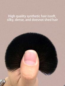 Princess Rose 公主玫瑰1专业双头化妆刷，一刷多用（包含粉底刷和腮红刷），采用柔软纤维材质，方便携带，爱美人士必备！ - 咖啡棕 - 查看 5