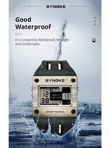 Men's Retro Sports Watches Waterproof Multifunction LED Backlight Digital Electronic Watches Shockproof Square Military Tactical Wristwatch Best Gift - Vàng - Xem 8