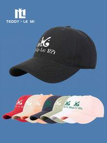 TEDDY LE MI 1pc Unisex Letter Print Baseball Cap, Fashion Outdoor Sports Hiking Running Casual Cap, Available In Black, Red, White, Khaki, Orange, Pink, Green, Navy Blue