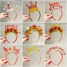 1pc2026 New Year Hair Clips - Happy New Year Party Headbands For New Year's Eve, Creative Photo Props
