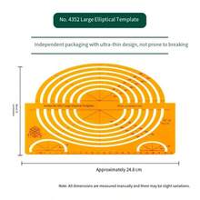 模板测量尺圆形椭圆尺耐用K型树脂绘图设计家具建筑师模板绘图尺