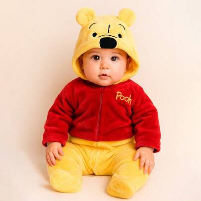  Mameluco para bebe con gorro bordado Disney Winnie Pooh