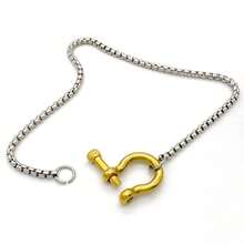 1 Pc/Set Fashionable Luxury-Style Personalized Clasp Necklace With Stainless Steel Box Chain Minimalist And Sophisticated, Suitable For Both Men And Women. Ideal As A Gift, For Everyday Wear, Or For Various Occasions Such As Banquets, Parties, And Music Festivals. - 1 - Xem 5