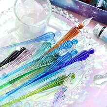 طقم قلم غمس زجاجي، يشمل قلم خط، زجاجة حبر، مناسب لحبر قلم الحبر، خط زجاجي حلزوني مصنوع يدويًا، قلم غمس زجاجي عتيق، لوازم رسم فني، قابل لإعادة التعبئة بالحبر، قلم حبر خط جميل