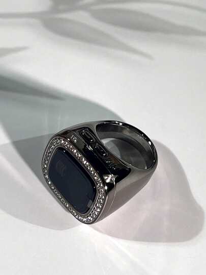 502# OLED Display Multi-Channel Vibration Reminder Time Date Alarm Function Muslim Islamic Prayer Smart Ring, Unisex Electronic Counter Ring