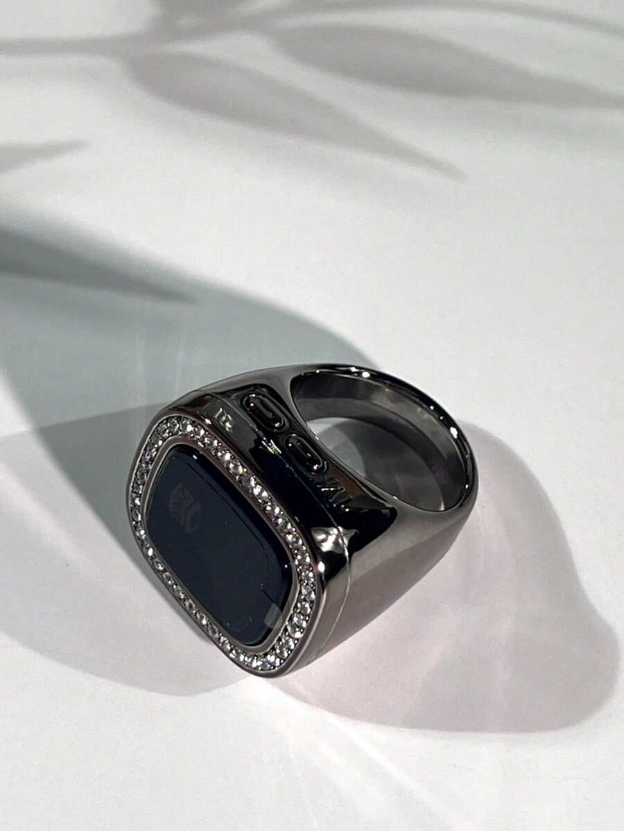 502# OLED-skärm Flerkanalig vibrationspåminnelse Tid Datum Larmfunktion Muslimsk islamisk bön Smart ring, Unisex elektronisk räknarring - Multifärgad - Visa 1