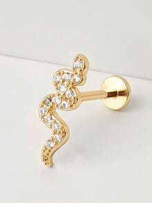 1PC 316 Stainless Steel Flower Snake Moon Star CZ Cartilage Earring Helix Tragus Studs Flatback Labret Nose Stud Piercing Daith Conch Earrings 18G