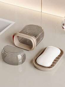 1pc Travel Portable Mini Soap Box, Sealed Drain Soap Box With Lid, Suitable For Travel Home Bathroom Decor Fall Decor Back To School