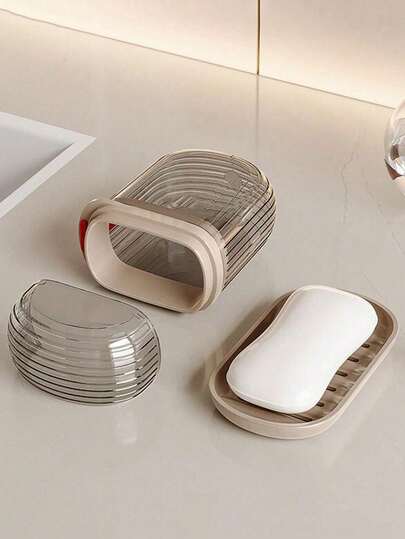 1pc Travel Portable Mini Soap Box, Sealed Drain Soap Box With Lid, Suitable For Travel Home Bathroom Decor Fall Decor Back To School