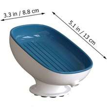 Self-Draining Soap Dish With Suction Cup - White - View 6