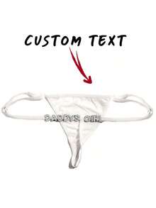 Custom Thong G-Strings With Charms Name Personalized Charm Thong With Any Name Custom Thong Couple Fashionable, Colorful, Funny Unique, Customized Finds, Personalized Gifts Women, Lingerie, Winter Fashion, Panties, Underwear, Thongs Gifts Her Family, Friends, Winter, Fall/Autumn, Holiday, Rave,Chic Autumn,Romance Gown - trắng - Xem 6