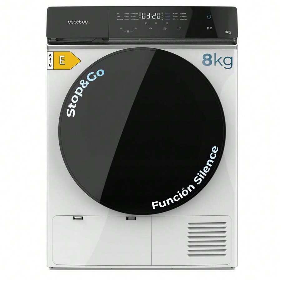 Cecotec Secadora de Ropa 8Kg Bomba de Calor Bolero DressCode Dry 8400 Max+ con Tecnología Heat Pump y FullTouch Control, Clase E, 15 Programas Personalizados, Tambor Inox Antimanchas y Función Silence para Secado Silencioso, Sistema de Secado Automático y Función Stop&Go para Flexibilidad, Programa de Planchado Fácil que Reduce Arrugas, Función Delay Start para Inicio Programado, Seguridad KidLock para Protección Infantil - Wielokolorowe - Zobacz 1