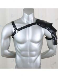 1 pieza Capa de hombro artificial de cuero de estilo medieval renacentista de caballero guerrero, accesorio de disfraz para juegos de roles en fiestas, disfraces de Halloween, para todo el año