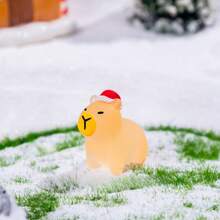 3/6 Pcs Christmas Animals, Christmas Hats, Capybara, DIY Resin Crafts, Desktop Ornaments, Rooms, Home Decorations, Christmas, Thanksgiving, Parties