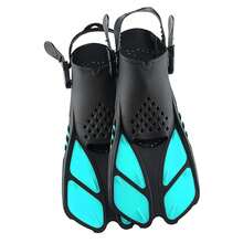 Aletas de natación con talón abierto y correa ajustable, aletas de natación portátiles y cortas adecuadas para esnórquel, buceo y natación, para adultos hombres y mujeres - Multicolor - Ver 15