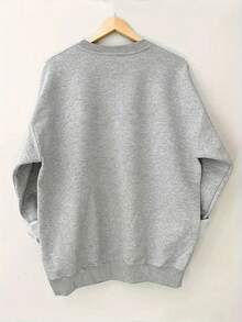 Women's Funny "Silly Goose University" Crewneck Sweatshirt - Olive Green Casual Pullover, Machine Washable Everyday Lounge Wear For Women, Allseason Apparel, Durable Fabric, Comfortable Texture - 淺灰色 - 查看 2