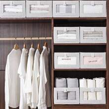 Faltbare Stoffaufbewahrungsbox mit Frontplatte und Klapplid - Robuste Vliesstoff-Schubladenorganizer, geeignet für Kleidung, Spielzeug, Bücher, Räume - Tragbar - Faltbare Aufbewahrungsbox, Aufbewahrungsbox, Schrank-Organisation und Aufbewahrung, Kleidungsaufbewahrung, Aufbewahrungsbox, Spielzimmer-Aufbewahrung, Waschküchen-Organisation und Aufbewahrung