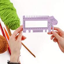 1 Stück Cartoon Lineal, süßes Schaf Design, Garn Maßband, Strick Messlineal, mit Schneideklinge, Strick Werkzeug (Rosa und Lila)