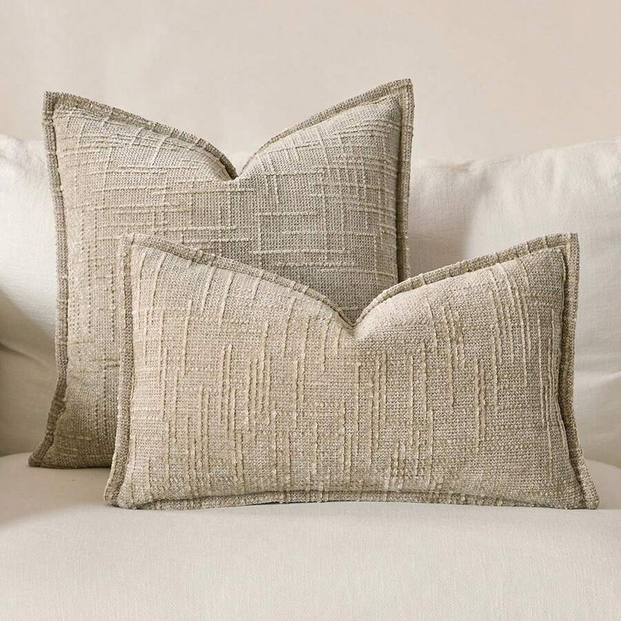 1 buah Sarung Bantal Lempar Chenille Musim Semi Musim Gugur Musim Dingin, Sarung Bantal Dekoratif Sofa Lembut dan Mewah (Isi Bantal Tidak Termasuk), Bantal Tempat Tidur Rumah - Aprikot - View 1