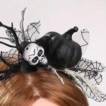 1 Halloween Witch Headband - Gothic Decoration Accessories, Hanging Skeletons And Spider Web Design - Anti-Slip Headband, Suitable For Halloween Costume, Role Playing, Theme Party - Easy Hair Accessories, Halloween Costume, Cosplay Props, Exquisite Details, Horror Ambient, Cosplayer Must-Have