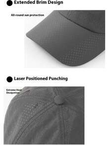 TEDDY LE MI 1pc Unisex Couple Black/Navy Blue/Royal Blue/White/Beige/Light Grey/Dark Grey Metal Letter "TEDDYLEMI" Breathable Perforated Summer Quick-Dry Sun Protection Casual Baseball Cap, Outdoor Hiking Running Office Home Travel Hat