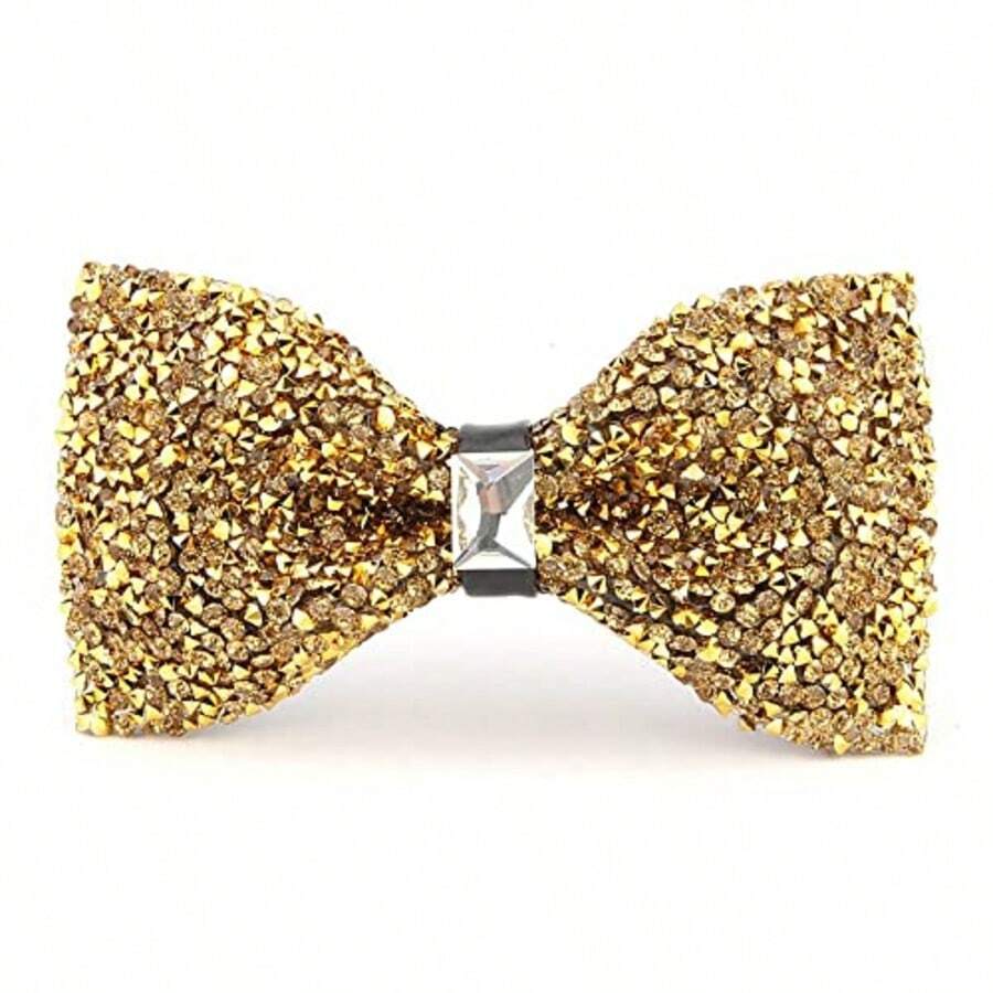 Fashionable Men's Rhinestone Multi-Color Bow Tie, Groom Wedding Ceremony Photo Shoot Party Stage Accessory Shiny Bowtie