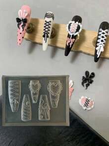 Cute Girl Style Ins Rabbit & Bow Nail Art Mold - Clear - View 12