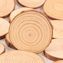 5pcs Unfinished Natural Wood Slices ,Round Wood Discs For Crafts Wood Christmas Ornaments,Wedding Centerpieces Paintings DIY Crafts Disc Coasters - 彩色 - 查看 4