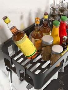 1 pièce Organisateur de cuisine - Étagère de rangement murale gain de place avec porte-serviettes pour épices, vaisselle, articles de toilette - Parfait pour la cuisine, la salle de bain, le bureau ou la décoration de la maison - Facile à installer, Étagère à épices de cuisine