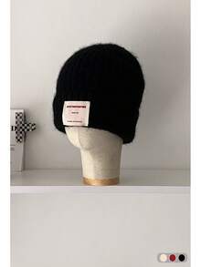 Red Knitted Hat For Women, Warm Thick Knitted Beanie, Korean Style Versatile Baggy Slouchy Cap, Autumn/Winter - Multicolor - View 17